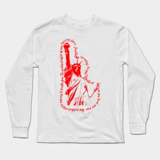 Statue of Liberty in Red - Graphic Long Sleeve T-Shirt